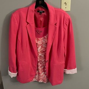 Coral two piece blazer set